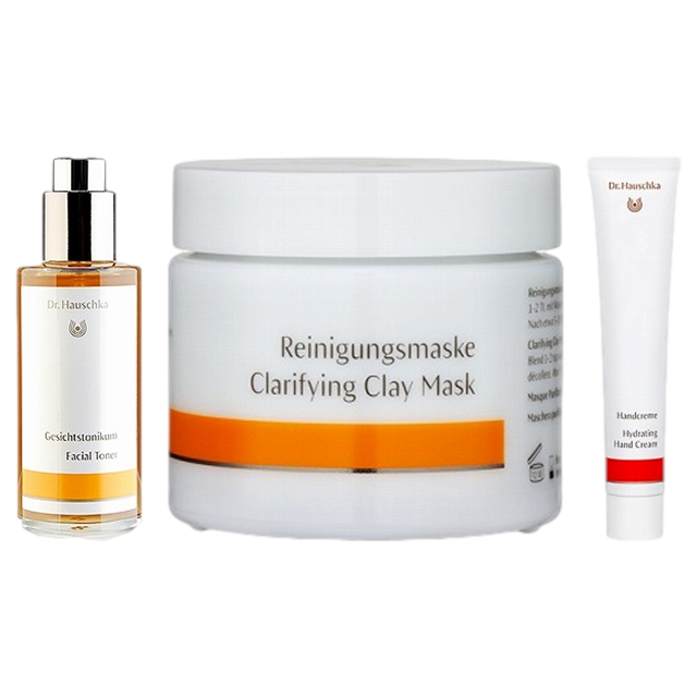 ドクター ハウシュカ フェイシャルトナー 100ml とクラリファイング クレイマスク 90g とハンドクリーム 50ml のセット
