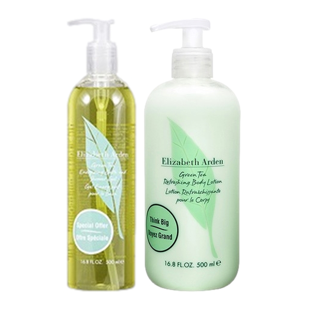 エリザベスアーデン グリーンティー  バス＆シャワージェル ＋ ボディローションセット  500mlx2
