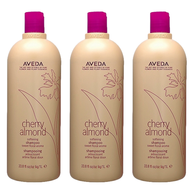 アヴェダ チェリー アーモンド シリーズ ソフトニング シャンプー 1000ml(サロンサイズ） x 3