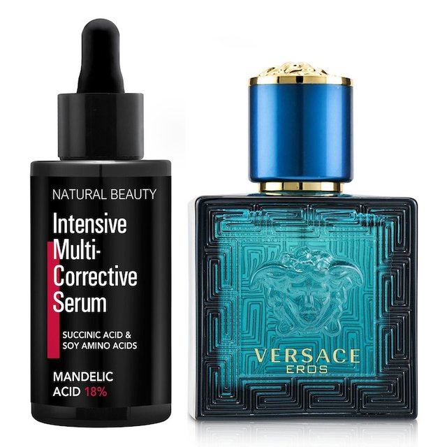 ヴェルサーチ Versace エロス オー・ド・トワレット スプレー + ナチュラル ビューティー インテンシブ セラム 30ml+35ml