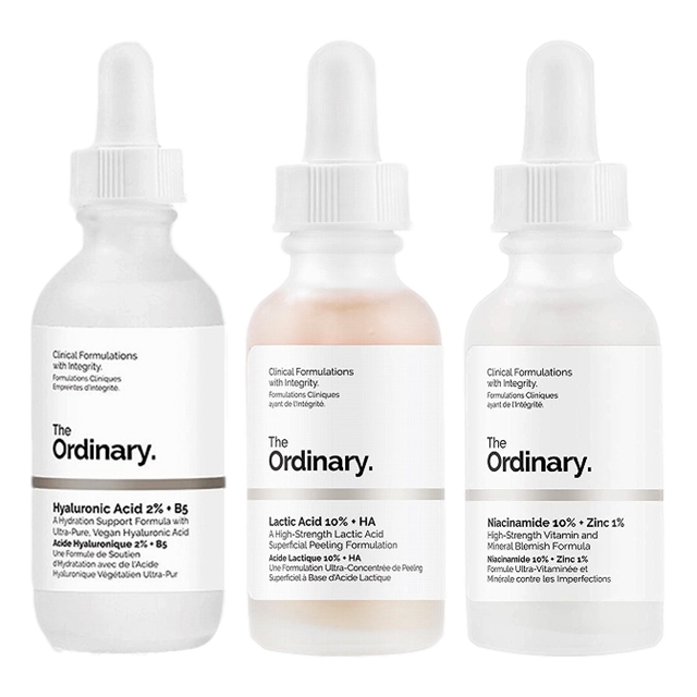 ジ・オーディナリー ヒアルロン酸2%+ビタミンB5 60ml と乳酸10％+ヒアルロン酸 30ml とナイアシンアミド 10% + 亜鉛 1% 30ml のセット