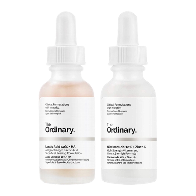 ジ・オーディナリー 乳酸10％+ヒアルロン酸 30ml とナイアシンアミド 10% + 亜鉛 1% 30ml のセット