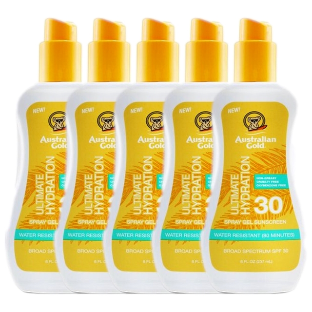 オーストラリアン ゴールド スプレー ジェル サン スクリーン SPF30 （アルティメイト ハイドレーション） 237ml×5 【お得！】5個セット