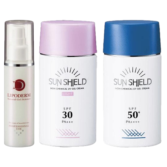 ラシンシア スーパーエッセンス セラミド〈CE〉 100ml（サロンサイズ） とサンシールドゲル2種 / SPF30 & SPF50