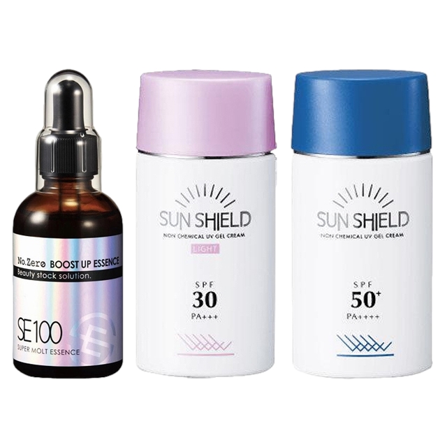 ラシンシア スーパーエッセンス No.ZERO 60ml とサンシールドゲル 2種 / SPF30 PA & SPF50