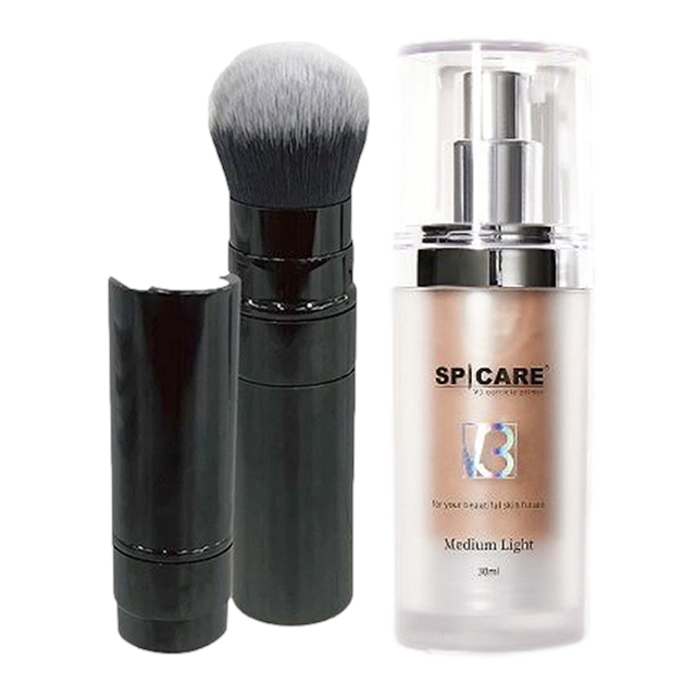 スピケア V3 パーティクルプライマー + パウダーブラシ  30ml ミディアムライト