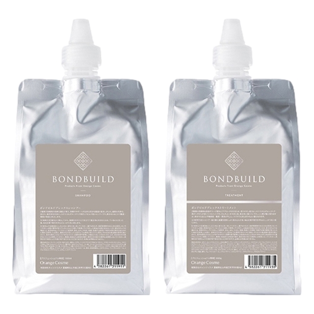 オレンジコスメ ボンドビルド プレックスシャンプー +トリートメントセット 1000ml x2（リフィル）