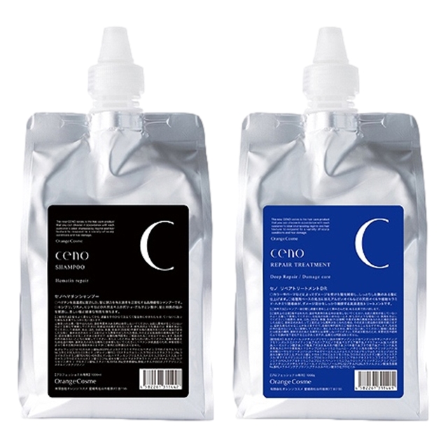 オレンジコスメ セノ セット /ヘマチンシャンプーHR +リペアトリートメント 1000ml/1000g