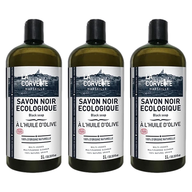 ラ コルベット サボンノワール・エコロジー ブラックソープ 1000ml x 3 お得な3個セット