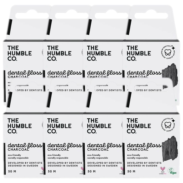 ザ ハンブル コー デンタルフロス 50m（約125回分） x 8 チャコール