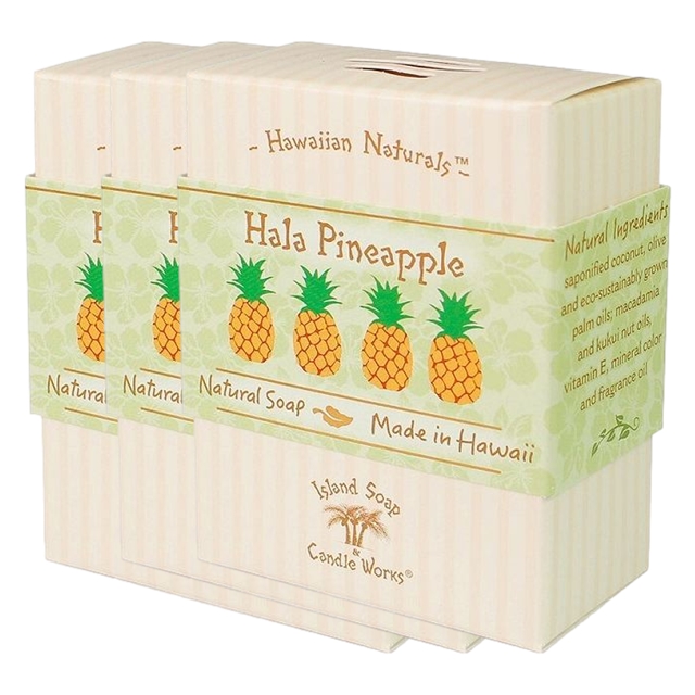 アイランドソープ＆キャンドルワークス ハワイアンナチュラルソープ 124g x 3 ハラパイナップル