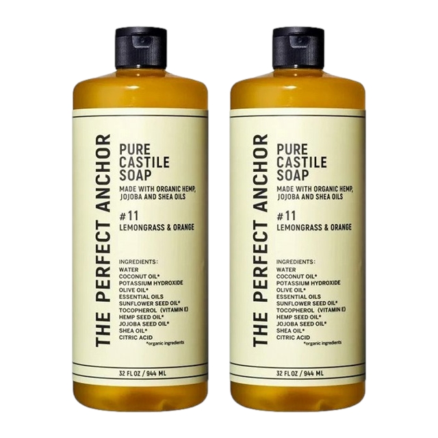 ザ パーフェクトアンカー ピュア カスチールソープ 944ml x 2 レモングラス＆オレンジ