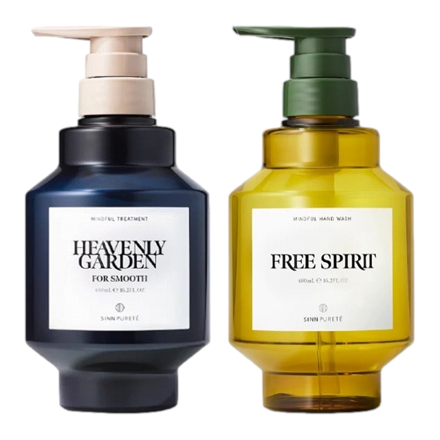 シン ピュルテ マインドフル トリートメント スムース HEAVENLY GARDEN   ＋ ハンドウォッシュ FREE SPIRIT 480mlx2