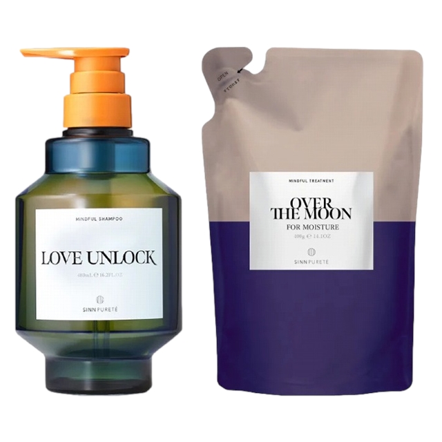 シン ピュルテ マインドフルシャンプー ＋ トリートメント モイスチャー セット 480ml+400ml LOVE UNLOCK +OVER THE MOON レフィル
